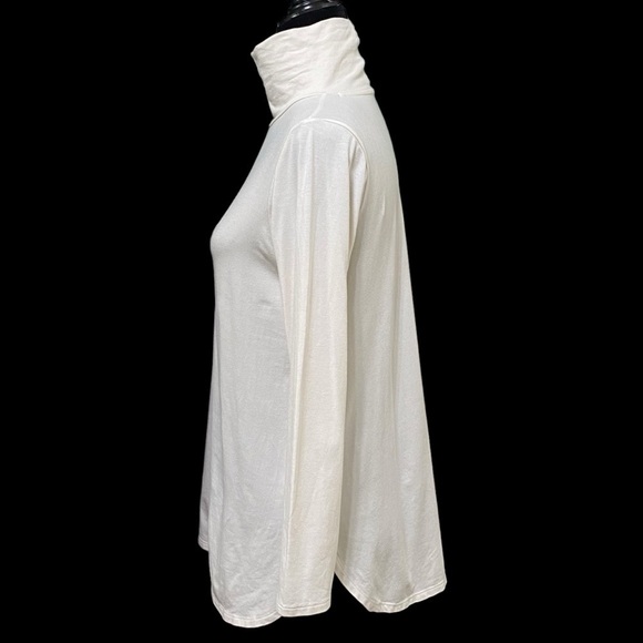 J Jill Supima White Turtleneck Tunic Top XS Stretch Soft Base Layer Shirt - Picture 3 of 7